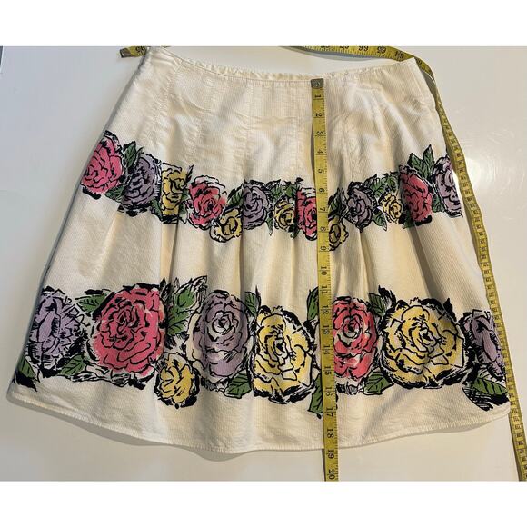 Ann Taylor LOFT Sz 4 Skirt Cotton Floral Cottagecore Preppy Folklore Shabby Chic - Picture 7 of 8